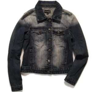 Ranbeeri Small Blue Wash Denim Jacket Faded Trucker Button Front Casual